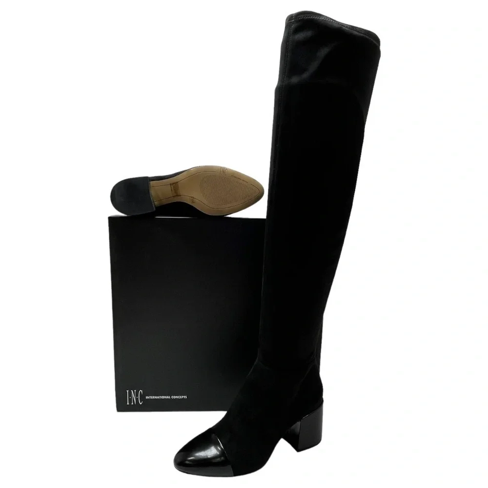 International Concepts Alvita OTK Faux Leather Suede Womens Boots 5M